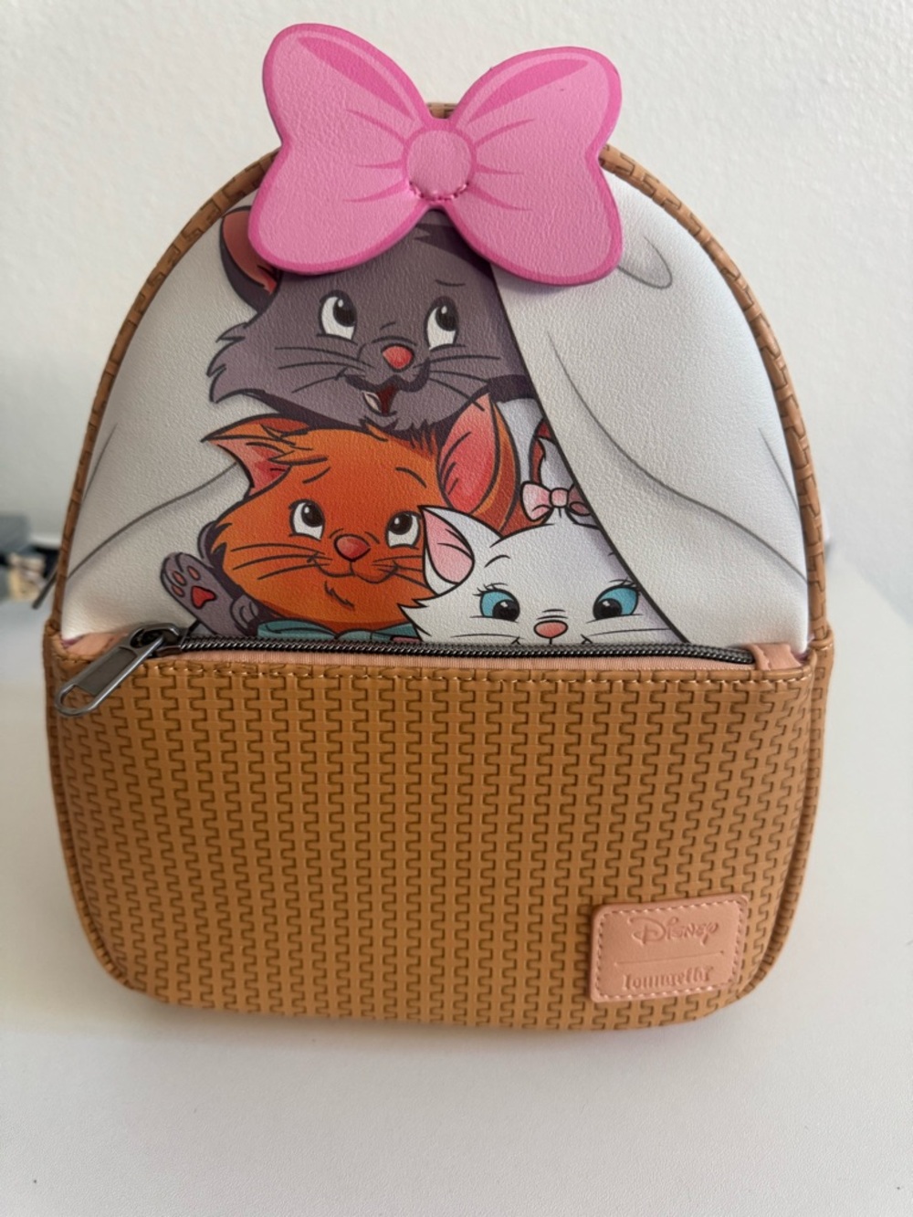 Disney Mini Backpack with Pink Bow and Multicolor Aristocats Print
